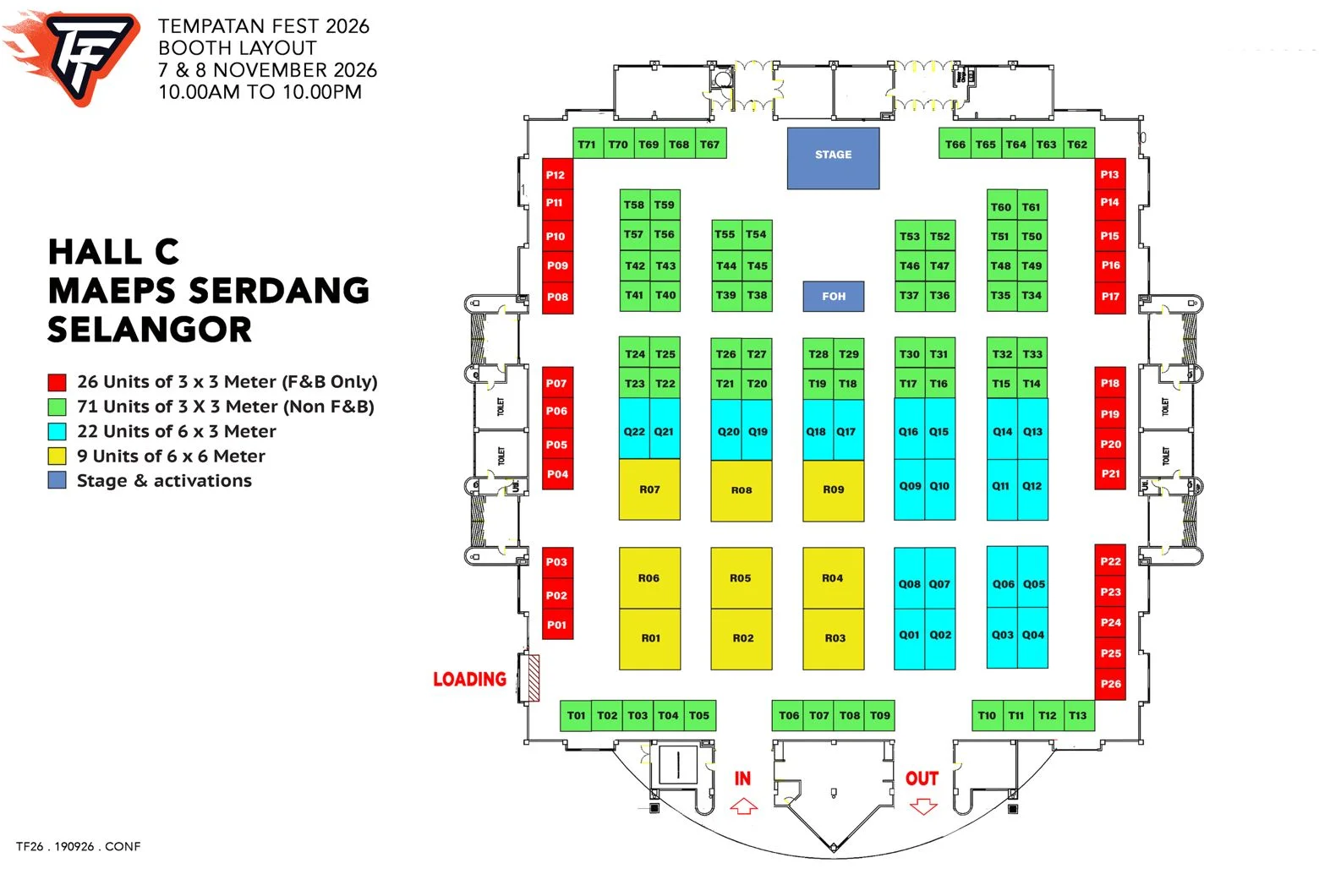 Official 2D booth layout of Hall C, MAEPS Serdang